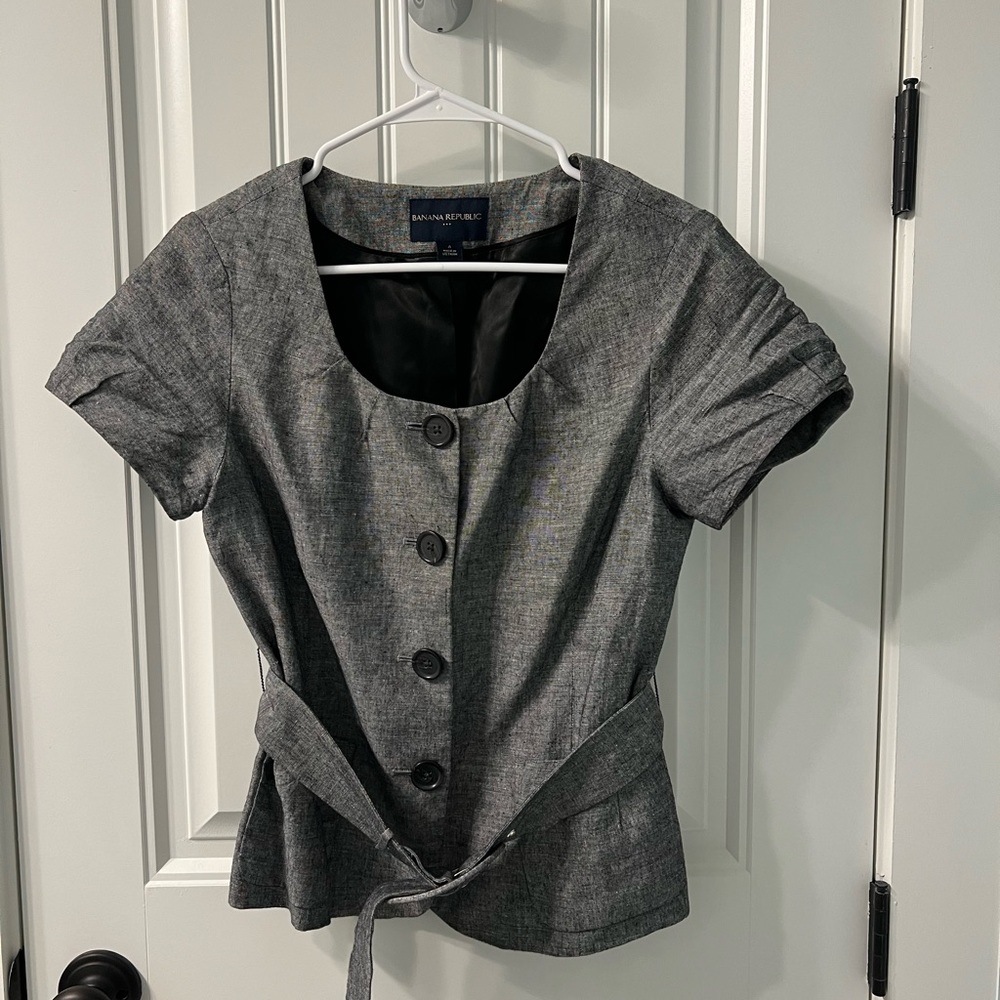 Banana Republic grey linen blazer